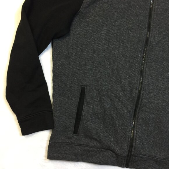 Calvin Klein Full Zip Jacket Mens XL Gray Black Knit Mock Collar Pockets Outdoor - Picture 13 of 14